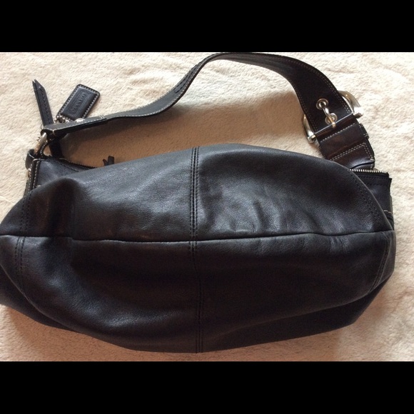 Coach - black leather hobo bag - Picture 3 of 5